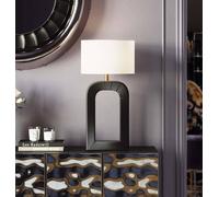 KARE table lamp Tube, black/white, linen textile, height 79 cm