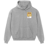 Kareem Abdul Jabbar 33 Lakers Jersey Frame Men's Hoodie - Gray / 2XL