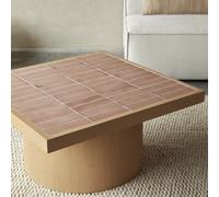 Karel - Coffee table in mindi wood and ceramic Natural