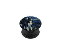 Karelian Bear Dog Van Gogh Starry Night PopSockets Adhesive PopGrip