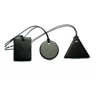 Karelian Heritage Shungite Pendant Set | Minimalistic Natural Black Crystal Jewelry | Defender Shield Protection Stone Necklace | Sacred Chakra Healing Pendant, Reiki Meditation and Grounding