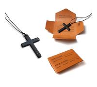 Karelian Heritage Shungite Stone Crystal Pendant Necklace Cross,Shungite Cross Pendant for Men ,Polished Genuine Shungite Black Jewelry for Men, Stone, Shungite