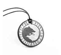 Karelian Heritage Shungite Viking Wolf Pendant Fenrir | Black Crystal Norse Jewelry | Defender Shield Protection Necklace | Sacred Symbol Healing Spiritual Necklace for Meditation PE139