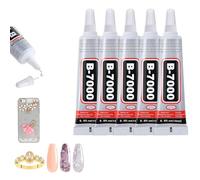 KARELLS 5PCS B7000 Fabric Glue, Clear, 15ML, Super Strong and Waterproof, Multi-Purpose Glues for Beads, Fabric, Metal, Nail Art, Wood, Glass