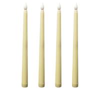 KARELLS Flameless Taper Candle, 4 Piece LED Light Candles, LED Candle Sticks, Floating-Battery-Fake-Taper-Candles for Christmas Home Wedding Decor, Beige