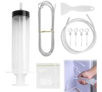 KARELLS Fridge Cleaning Brush, Nylon Bristles, Stainless Steel Handle, Soft and Flexible, 100 cm, Refrigerator, Drain Holes, Pipes, Cleaning Tool Kit, Overflow Plugs, Food Storage Bag