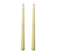KARELLS LED Candle Sticks, Flameless Taper Candles, Battery Operated, Dusk to Dawn Outdoor Lighting, Reusable for Christmas Home Easter Wedding Decoration, 2PCS Beige [Energy Class A]