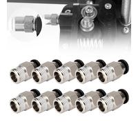 KARELLS PC4-M10 Pneumatic Connector, Nickel Plastic Copper, 3D Printer 3Dman, 10 Pieces, M10 Pneumatic Clamps, PC4-M10, 4 mm PTFE, Pack of 10
