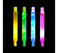 KARELLS Pop Tubes Sensory Toys, LED Light-up Fidget Sticks for Kids, Ages 3-35, Party Supplies, 4pcs