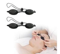 KARELLS Tanning Goggles, IPL Eye Patch, 2 Pcs Solarium Safety Glasses for Light Therapy Sunbed Beauty Sunglasses IPL Treatment LED Light Therapy (Black)