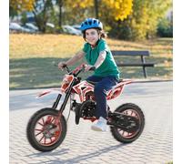 Karelwui 49cc Kids Dirt Bike, Gas Power Motocross Off-Road Tires Shock Absorption Springs Soft Seat Cushion Pocket Motorbike with Front Rear Disc Brakes Red,mini gas powered cheap dirt bikes Red