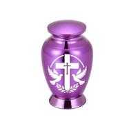 karelwui Aluminum Alloy Pet Urn, Mini Spiral Seal Pet Memorial Urn, Moisture-Proof Dust-Proof PetAshes Hair Keepsake Jar, Peace Pigeon Pattern Decorative Remembrance Container Purple