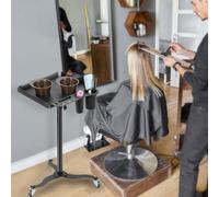 Karelwui Hairdressing Tray Storage Trolley - Salon Trolley With 360 Degree Caster Wheels, Metal Rolling Cart For Hair Stylist, Adjustable Tattoo Tray With Magnetic Bowls & Hair Separator Stand 1 Set