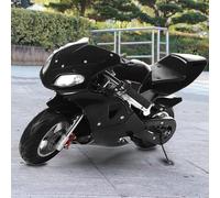 Karelwui Pocket Gas Motorbike 2-Stroke 49cc for Teenagers, Children Motorcycle with Cool Appearance, Mini Bike Dual Headlights, 170 lbs Capacity, Small Sports Motorbike, Dirt Bike Design Black