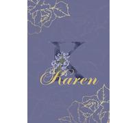 Karen Journal: Monogram K Personalized Floral Notebook for Women Decorative Purple and Gold Monogram Journal, Cute Aesthetic Notebook, Personalized Diary and Birthday Gift for Women Named Karen