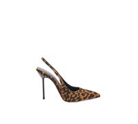 Karen Millen Leather Leopard Print Slingback Heeled Shoe