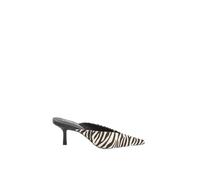 Karen Millen Leather Pony Skin Closed Toe Heeled Mules, 4, Zebra
