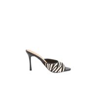 Karen Millen Leather Pony Skin Print Peep Toe Mule, 7, Multi