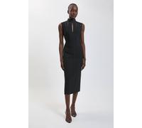 Karen Millen Women's Bandage Figure Form Cut Out Knitted Midi Dress in Black | Size: 16