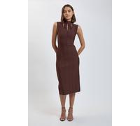 Karen Millen Women's Bandage Figure Form Cut Out Knitted Midi Dress in Chocolate | Size: 18