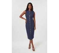 Karen Millen Women's Denim Military Midi Dress in Indigo | Size: 8