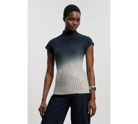 Karen Millen Women's Dip Dye Detail Knitted High Neck Top in Navy | Size: XS