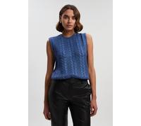 Karen Millen Women's Foil Cable Knit Tank Top in Navy | Size: XS