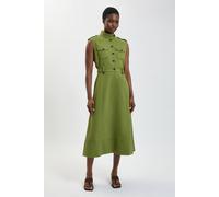 Karen Millen Women's Herringbone Texture Utility Dress in Green | Size: 16