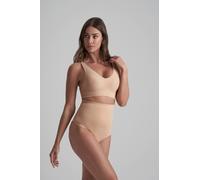 Bye Bra Invisible Thong, High Waist, Low Control, No Stitch, Cotton Gusset, Lightweight, 3 Colors, S-XXL Beige