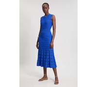 Karen Millen Women's Knit Stitch Detail Sleeveless Midi Dress in Cobalt | Size: Medium