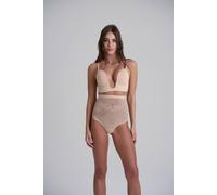 Karen Millen Women's Lace High Waist Shaping Thong in Beige | Size: Medium