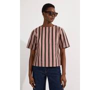 Karen Millen Women's Leather Stripe Mix Top in Rose | Size: 8