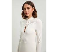 Karen Millen Women's Long Sleeve Jersey Maxi Dress in Ivory | Size: Medium