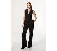 Karen Millen Women's Petite Compact Stretch Essential Tailored Straight Leg Trouser in Black | Size: 4