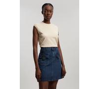Karen Millen Women's Petite Denim Button Front Midi Skirt in Mid Wash | Size: 8