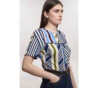 Karen Millen Women's Petite Geo Print Twill Cap Sleeve Woven Top | Size: 4