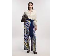 Karen Millen Women's Petite Geo Print Twill Woven Wide Leg Trouser | Size: 6