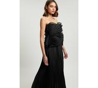 Karen Millen Women's Petite Pleated Maxi Dress in Black | Size: 8