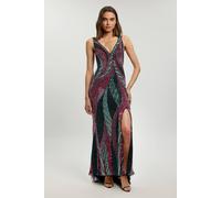 Karen Millen Women's Premium Embellished Maxi Dress in Purple | Size: 12