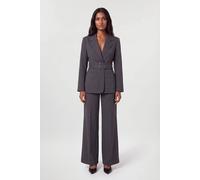 Karen Millen Women's Tailored Double Breasted Belted Blazer in Grey | Size: 12