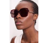 Karen Millen Women's Tortoise Shell Rounded Sunglasses in Light Pink