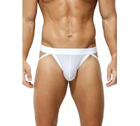 KAREN SPACE Men's Jock strap Sexy Underwear, Mens Jockstraps Athletic Supporter Sports Underwear, White, S