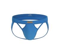 KAREN SPACE Men's Jock Straps Underwear, Mens Athletic Supporter Thongs Breathable Sport Underwear Jock Strap Cotton Blue, L