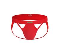 KAREN SPACE Men's Jock Straps Underwear, Mens Athletic Supporter Thongs Breathable Sport Underwear Jock Strap Cotton Red, M
