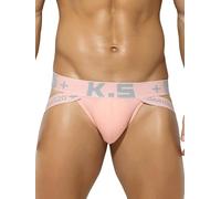 KAREN SPACE Men's Jockstrap Sexy Underwear Athletic Supporter for Male Cotton Jock Strap, Pink, S