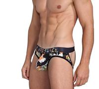 KAREN SPACE Men's Jockstrap Sexy Underwear Ice Silk Jock Strap Athletic Supporter, Bee Flower, XXL