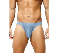 KAREN SPACE Mens Sexy Thong Underwear, Low Rise G Strings T-Back Underwear Bikini, Blue, M