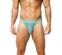 KAREN SPACE Mens Sexy Thong Underwear, Low Rise G Strings T-Back Underwear Bikini, Green, L