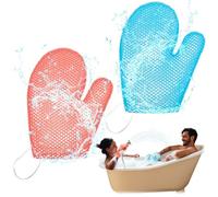Karenhi 2 Pcs Honeycomb Bath Mitt Exfoliating Glove,Blue,Pink