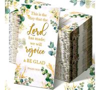 Karenhi 200 Pcs Religious Decorative Disposable Napkins 2 Ply Christian Disposable Hand Towels for Bathroom Bible Verse Paper Napkins Baptism Paper Towel for Wedding(Eucalyptus)